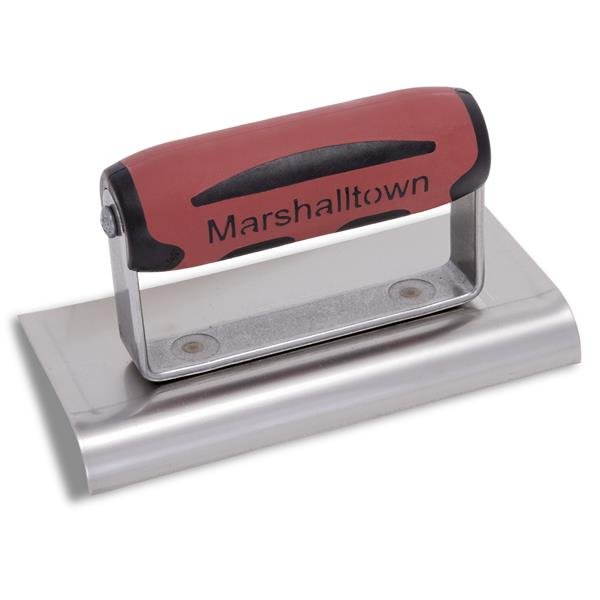 Marshalltown 6"x3" Stainless Steel Curved Edger 3/8"R 1/2"L DuraSoft Handle