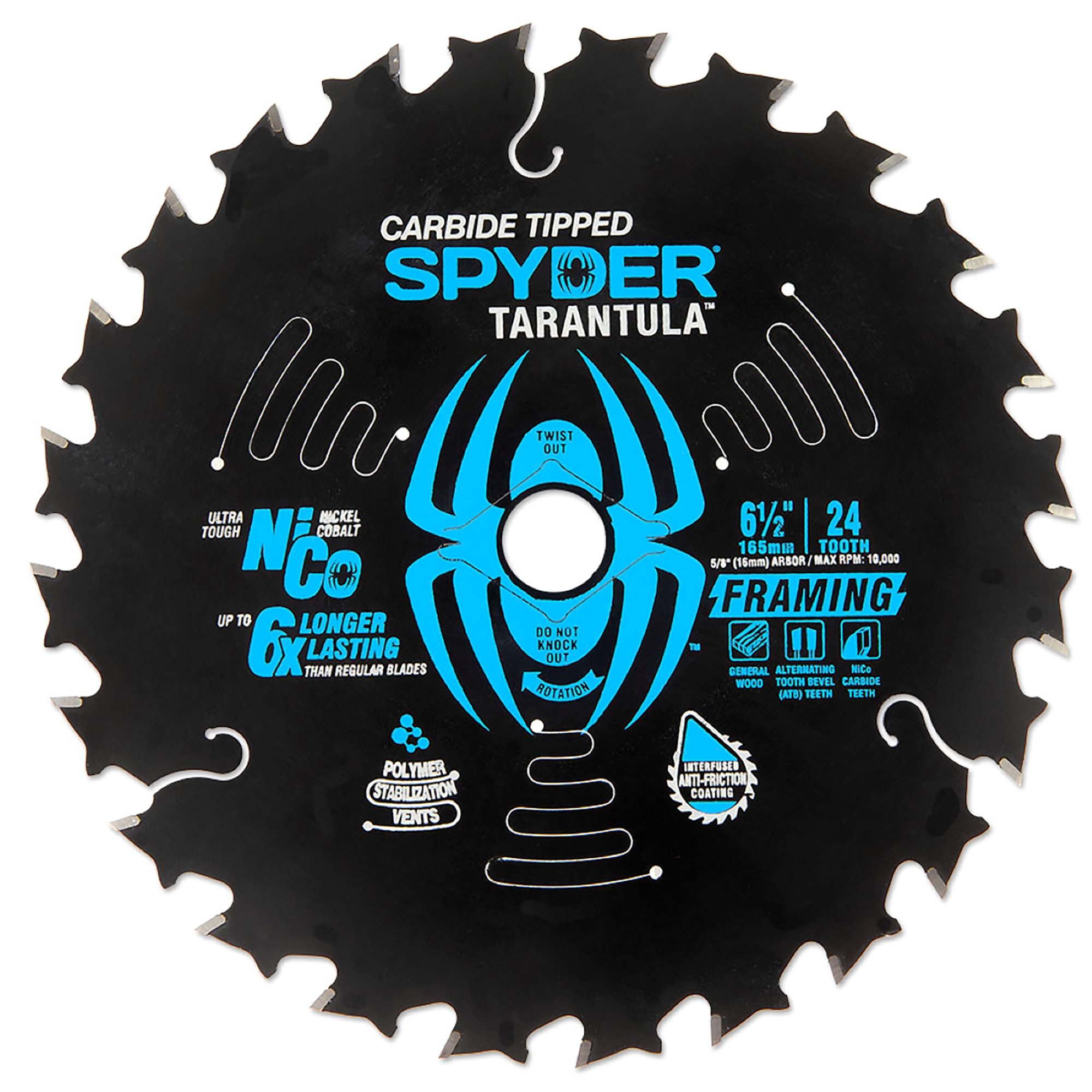 Spyder Circular Saw Blade 165mm 24T Framing (20A) Spyder Circular Saw Blade 165mm 24T Framing (20A)
