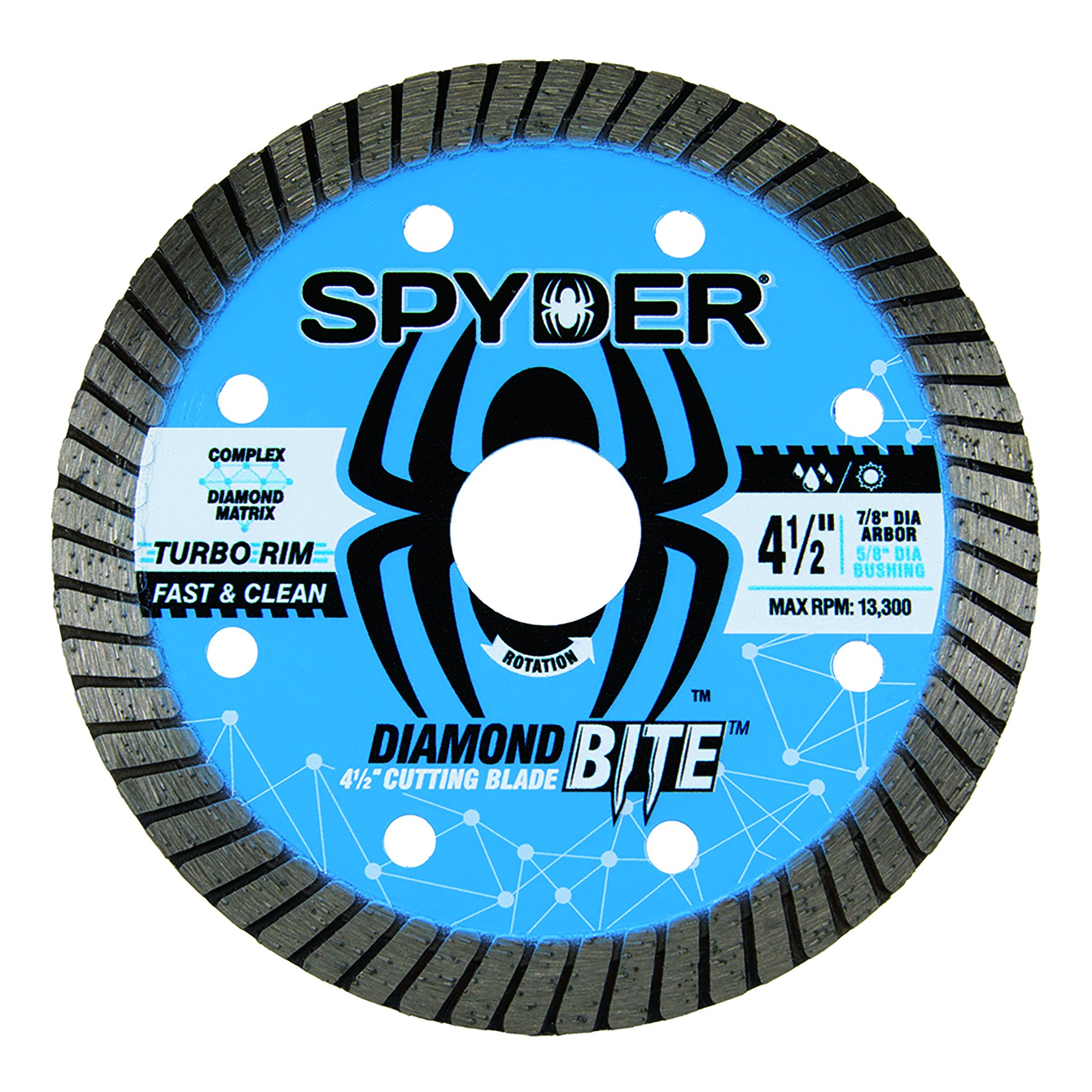 Spyder 4 1/2" Masonry/Tile Turbo Diamond Saw Blade Spyder 4 1/2" Masonry/Tile Turbo Diamond Saw Blade
