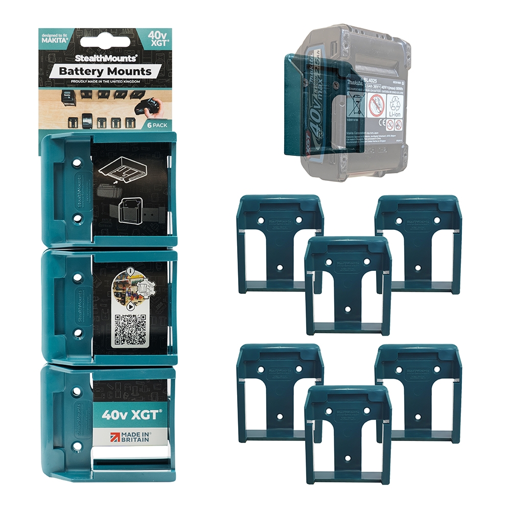 S.Mounts Blue Battery Mounts for Makita 40v XGT x 6