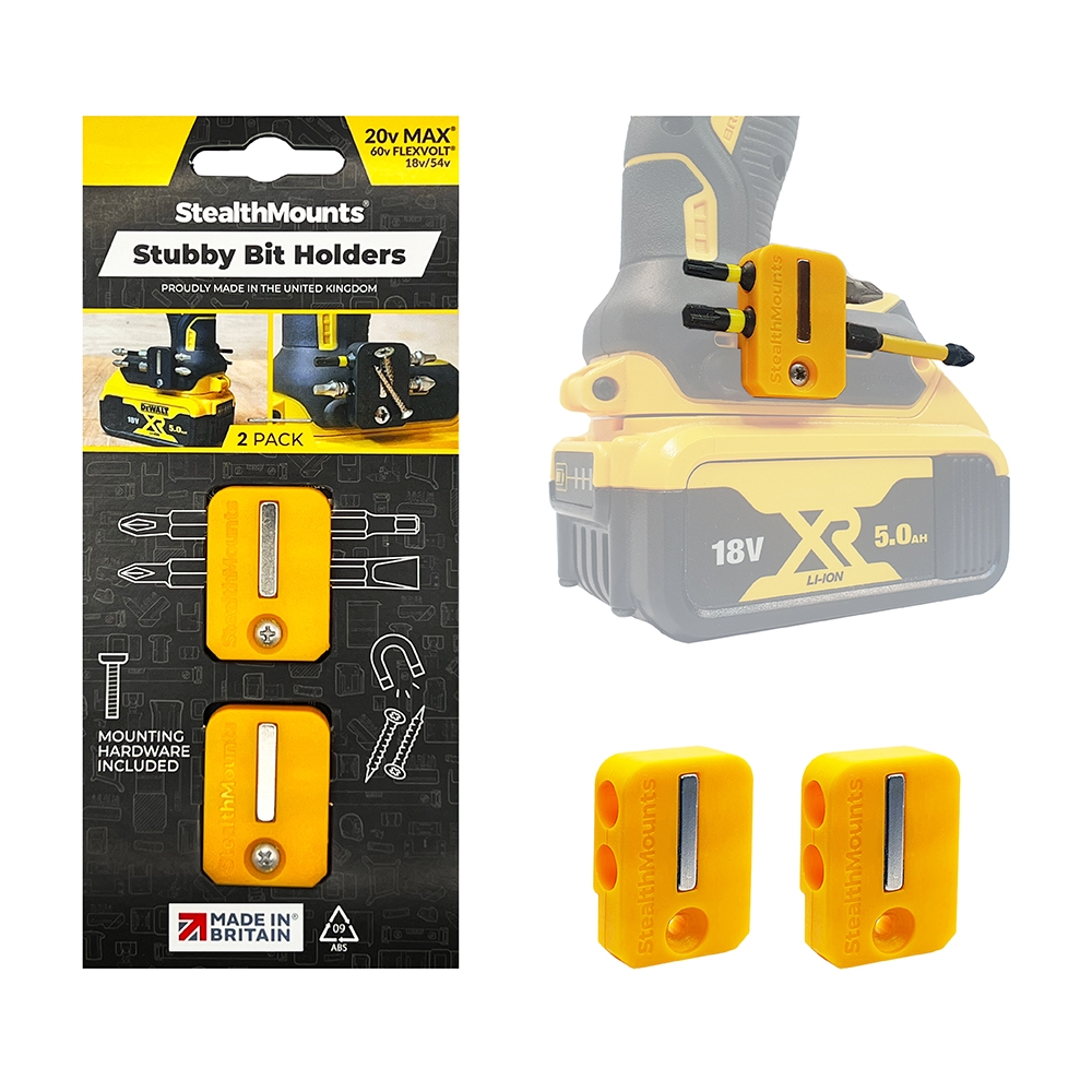 S.Mounts Yellow Stubby Bit Holder for Dewalt x2