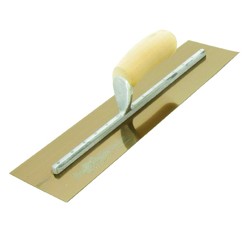 Marshalltown 14"x4" Gold Stainless Steel Finishing Trowel Wood Handle
