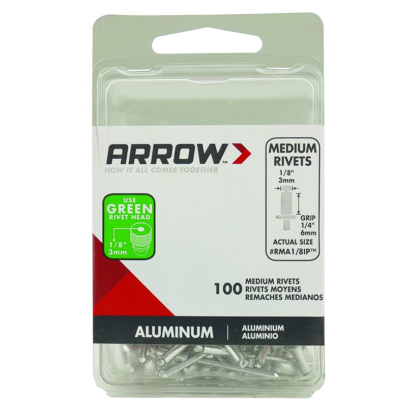 Arrow 1/8" Medium Aluminium Rivet Industrial Pack (100)