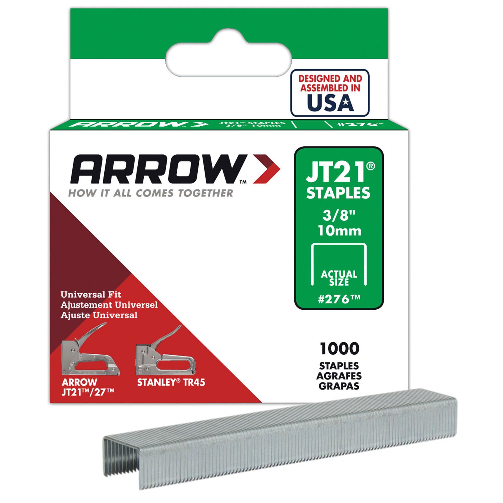 Arrow JT21 Staples 10mm 3/8" (1,000)