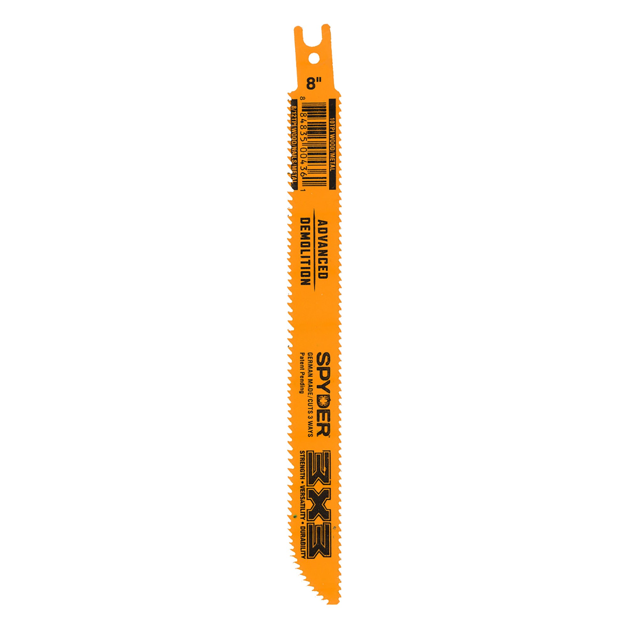 Spyder 8" Advanced Wood/Metal 8/12/10TPI Double Edged Bi-Metal Recip Blade Spyder 8" Advanced Wood/Metal 8/12/10TPI Double Edged Bi-Metal Recip Blade