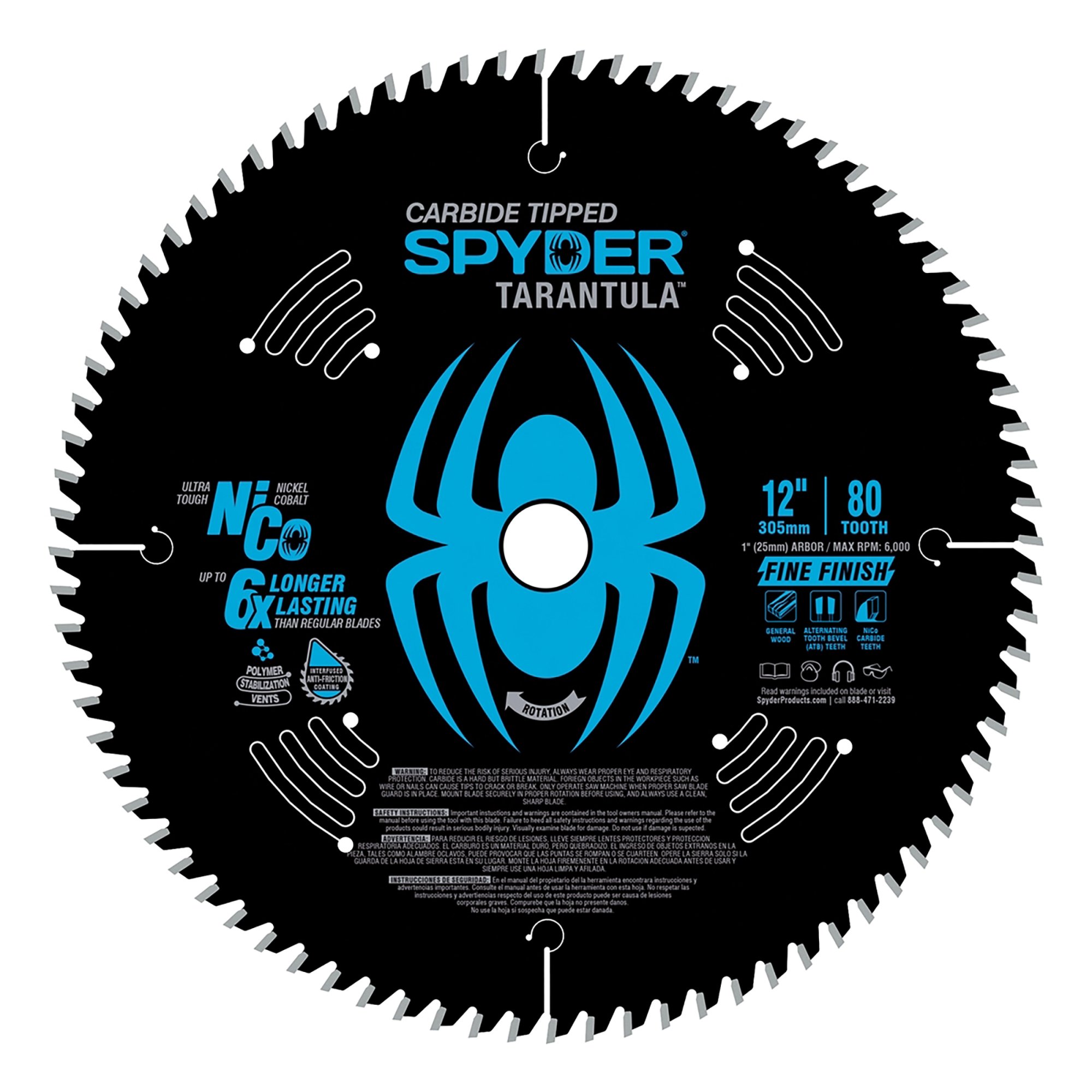 Spyder Circular Saw Blade, 305mm, 80T - Fine (30A)