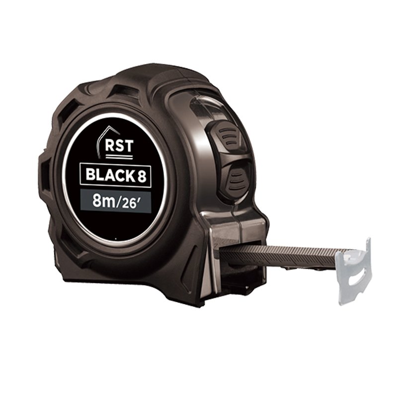 RST 8M/26' x 25mm Black Tape Measure Imp/Met RST 8M/26' x 25mm Black Tape Measure Imp/Met
