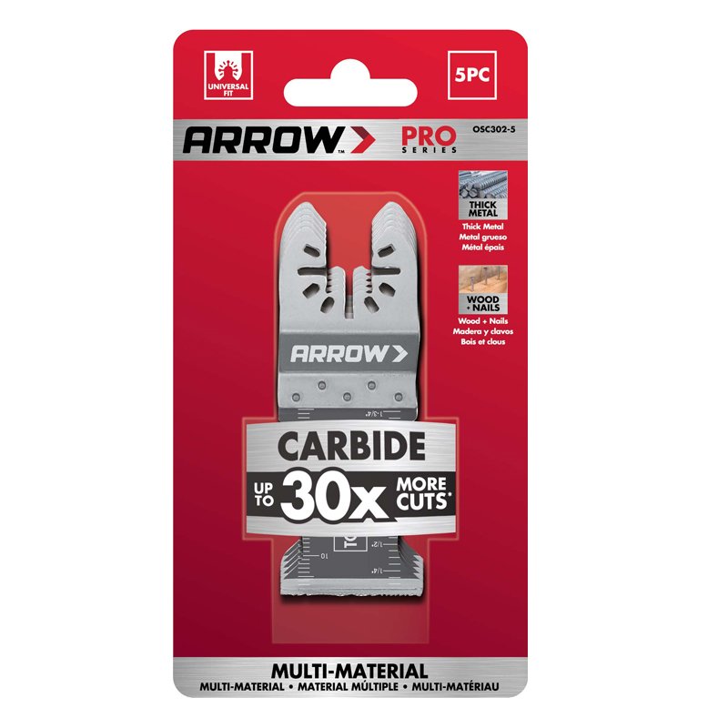 Arrow 1 3/8" (35mm) Carbide Coated Oscillating Blade x 5 Arrow 1 3/8" (35mm) Carbide Coated Oscillating Blade x 5