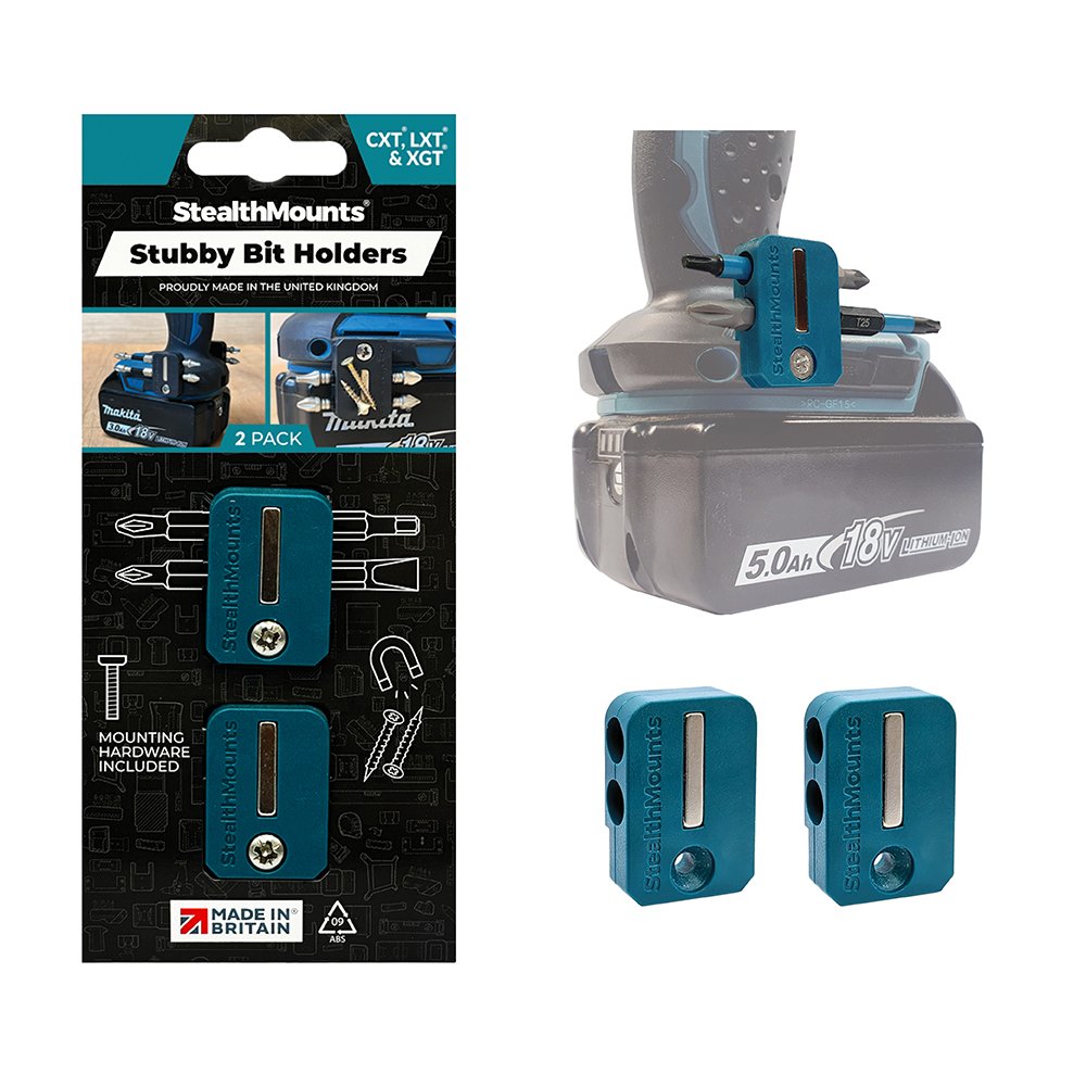 S.Mounts Blue Stubby Bit Holder for Makita x 2