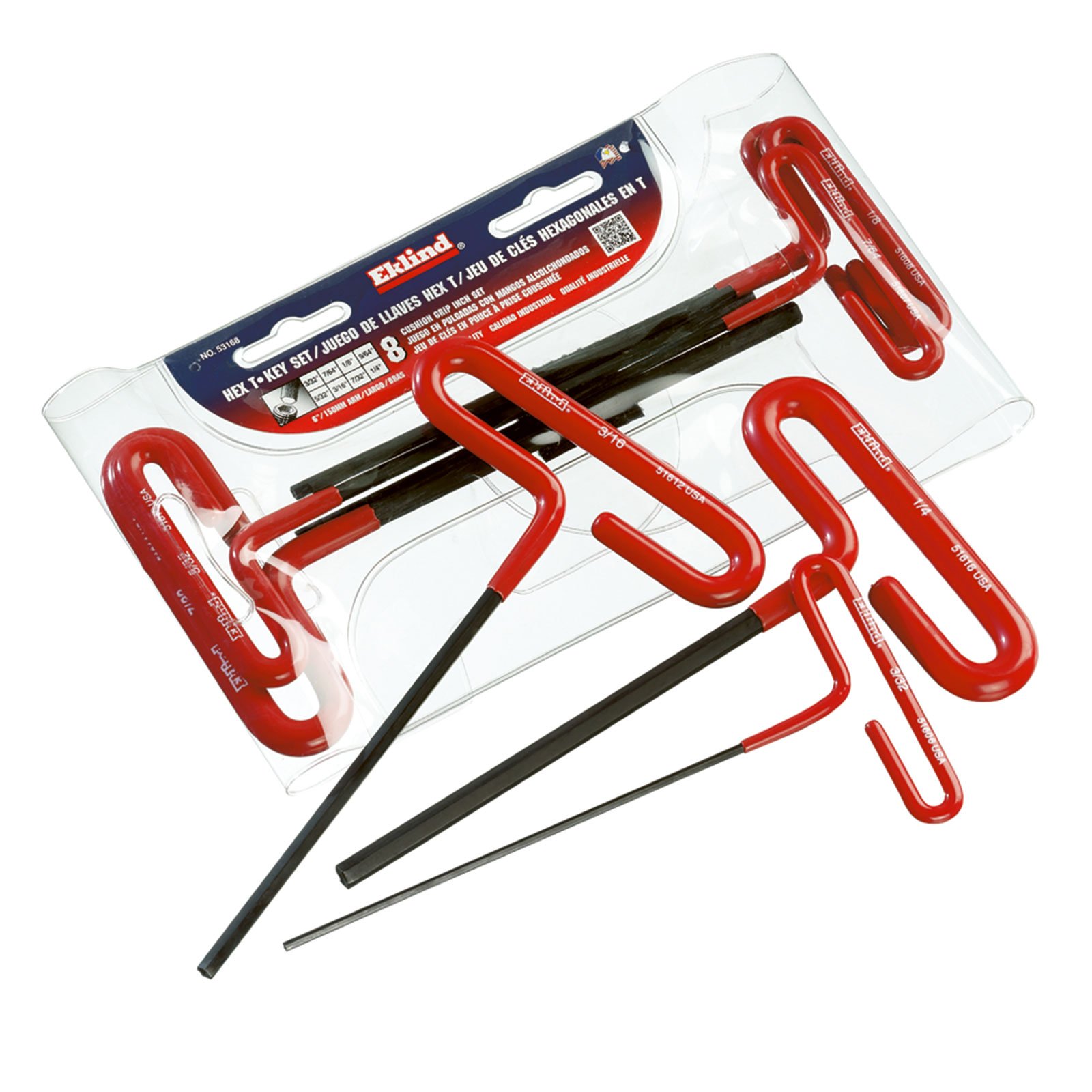 Eklind Imp 8pc Cushion Hex T Key Set, 6" Series Eklind Imp 8pc Cushion Hex T Key Set, 6" Series