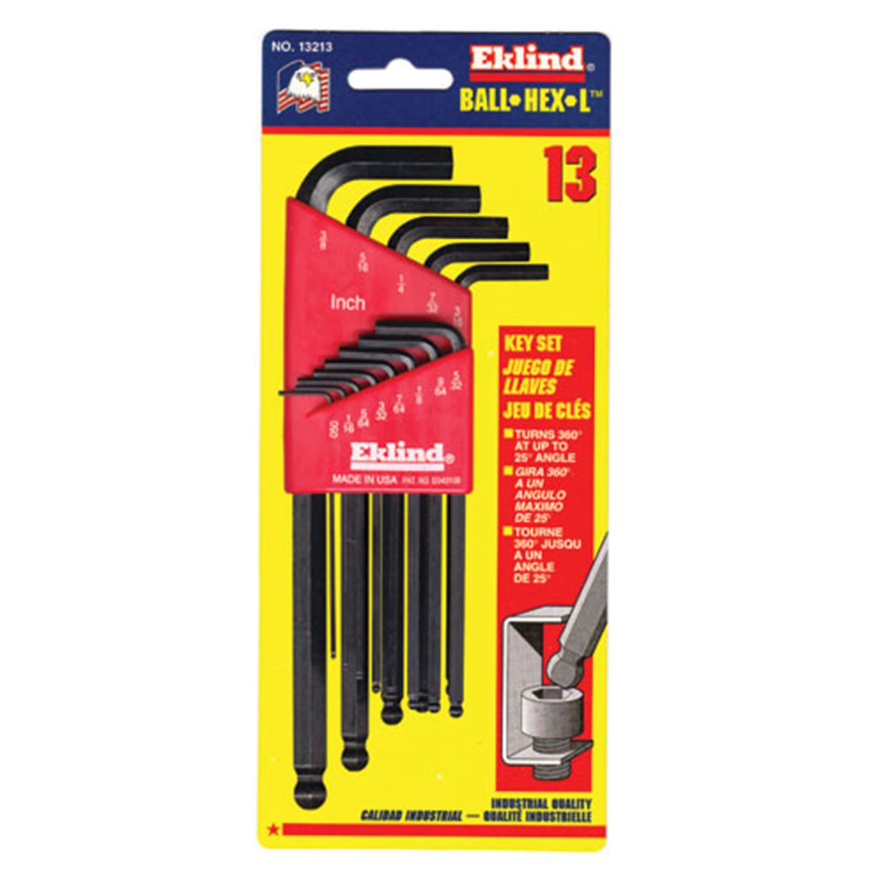 Eklind Imperial 13pc BallEnd HexL Key Set Rollins & Sons (London) Ltd