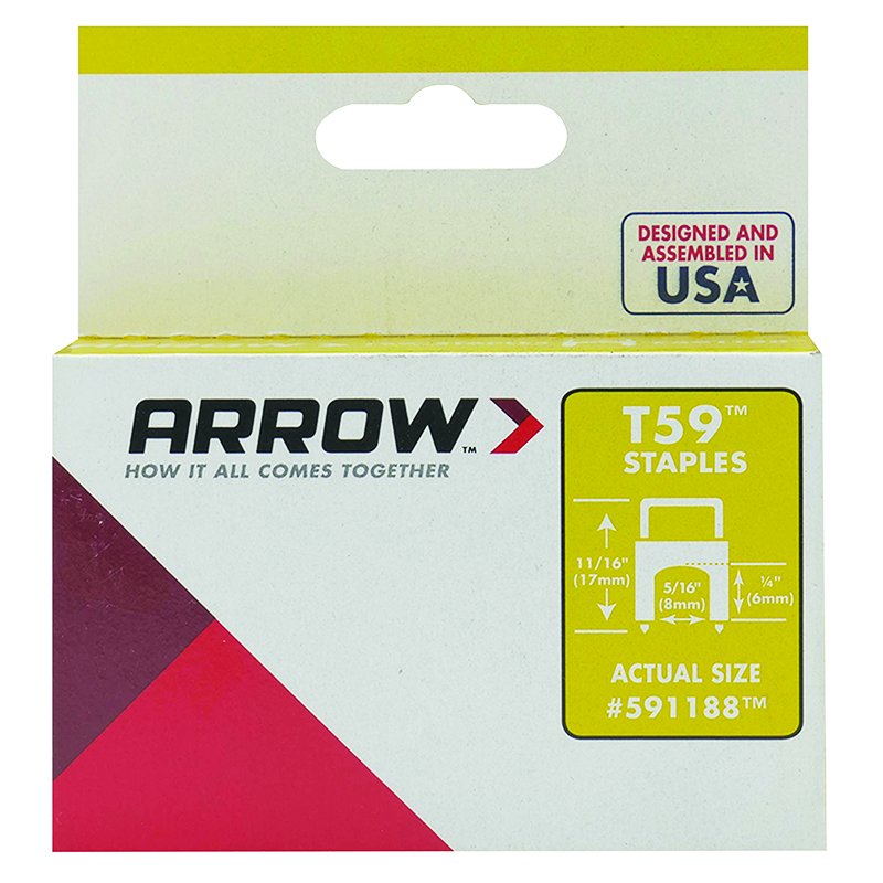 Arrow T59 Clear Insulated Staples 6 x 8mm (300)