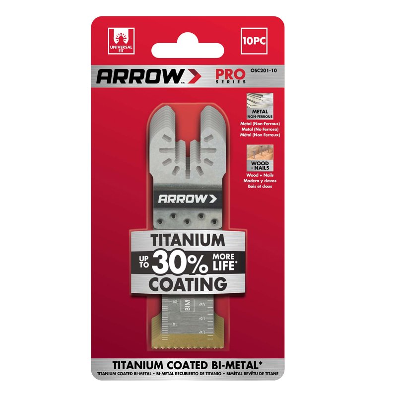 Arrow 1 1/8" (29mm) Titanium Coated Oscillating Blade x 10 Arrow 1 1/8" (29mm) Titanium Coated Oscillating Blade x 10