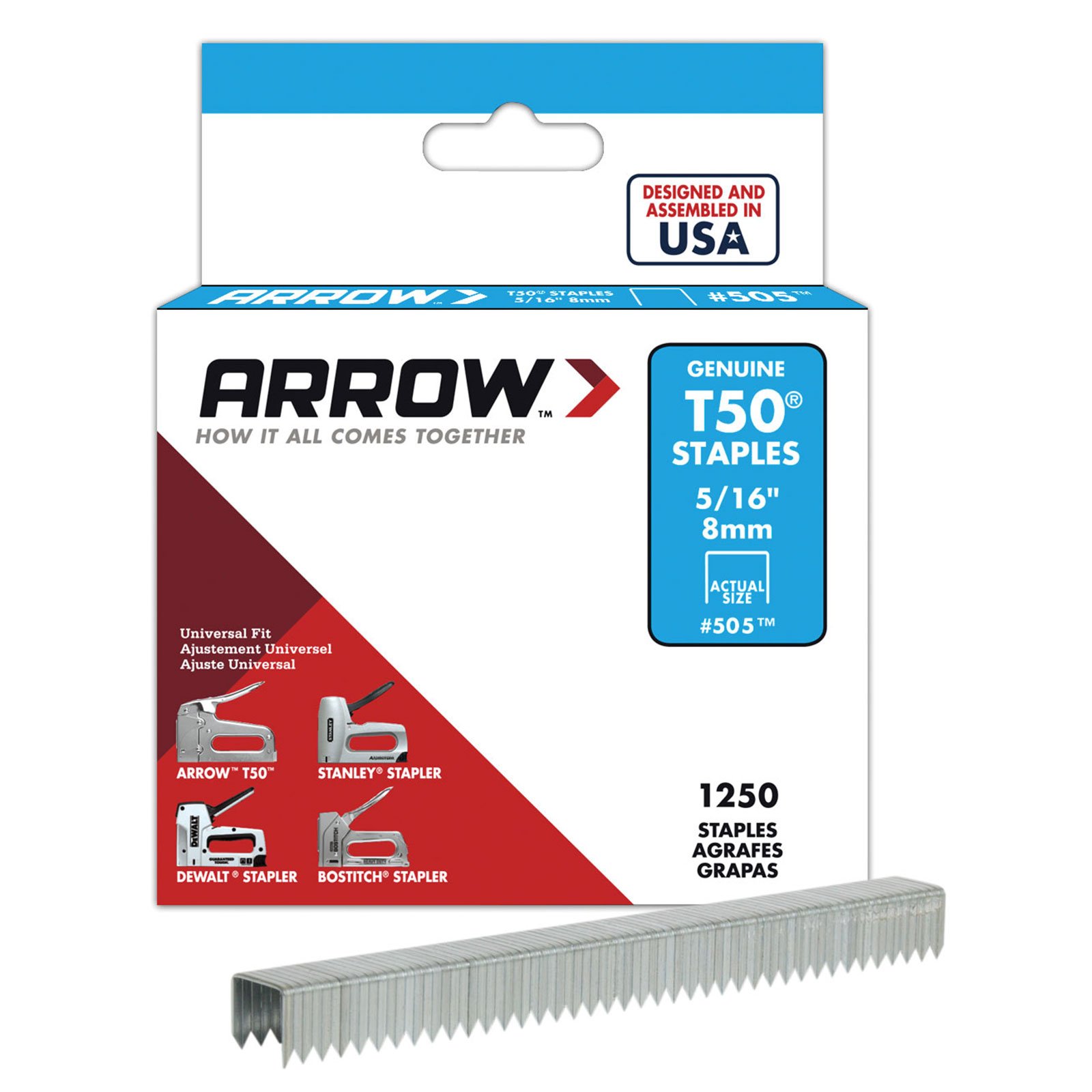 Arrow T50 Staples 8mm 5/16" (1,250)