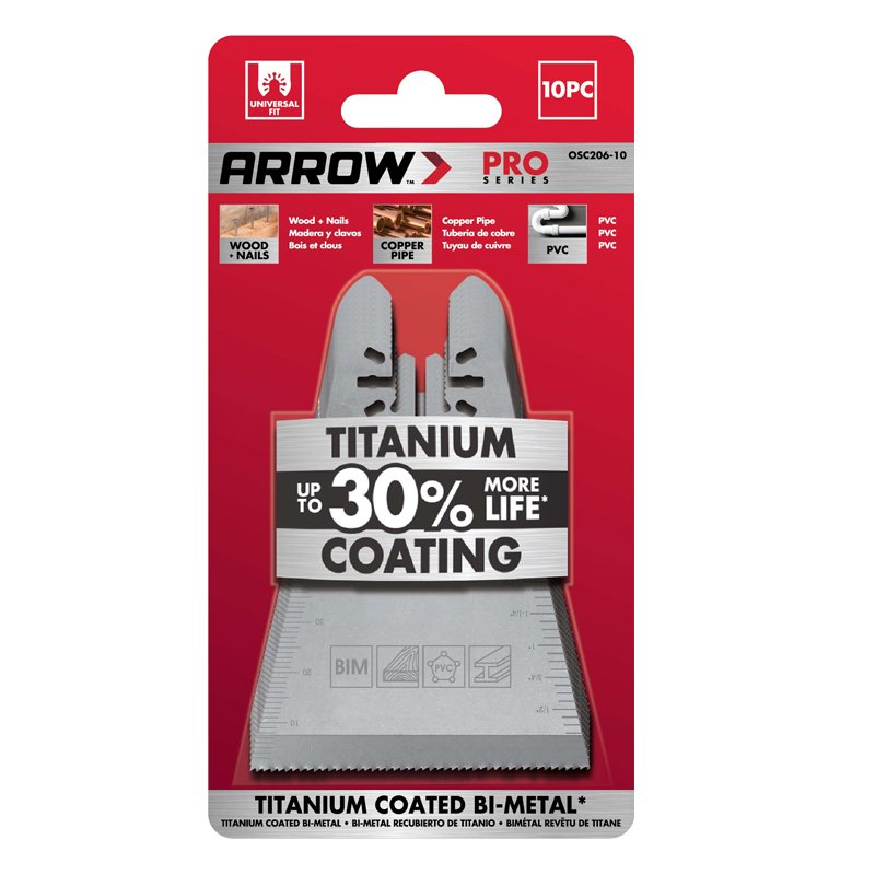 Arrow 2 1/2" (64mm) Titanium Coated Oscillating Blade x 10