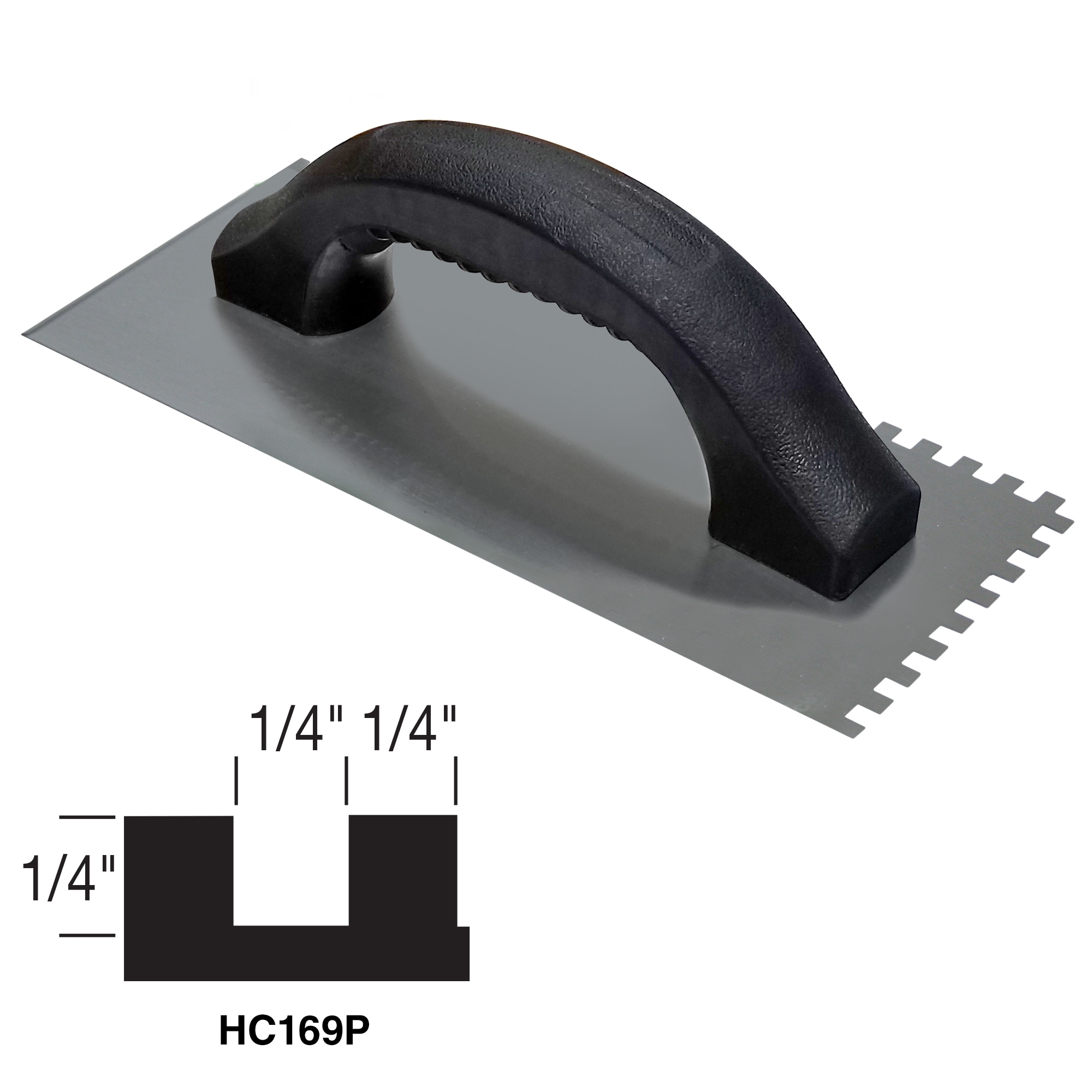 Kraft Hi-Craft 1/4"x1/4"x1/4" Square -Notch Trowel