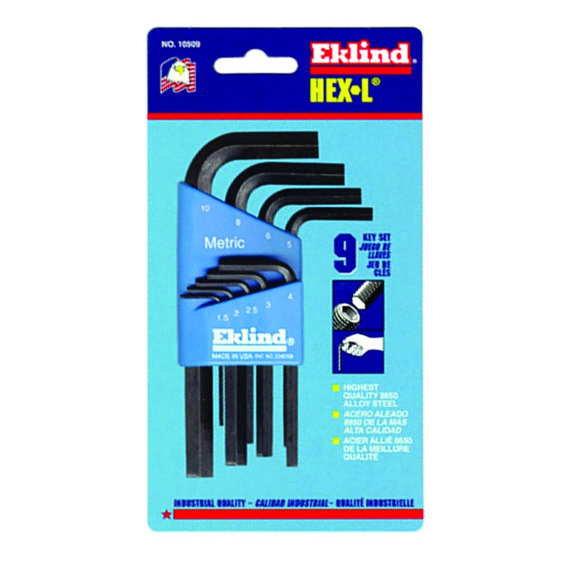 Eklind Metric 9pc Hex-L Key Set, Short Handle Eklind Metric 9pc Hex-L Key Set, Short Handle