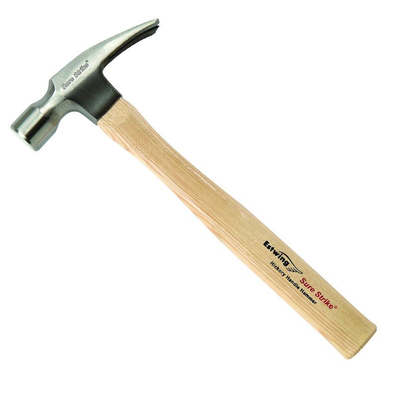 Estwing 16oz Surestrike Straight Claw Hammer, Hickory Shaft Estwing 16oz Surestrike Straight Claw Hammer, Hickory Shaft
