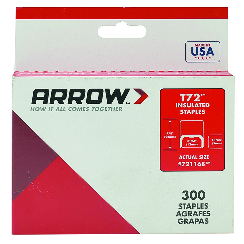 Arrow T72 Clear Insulated Staples 12 x 5mm (300)