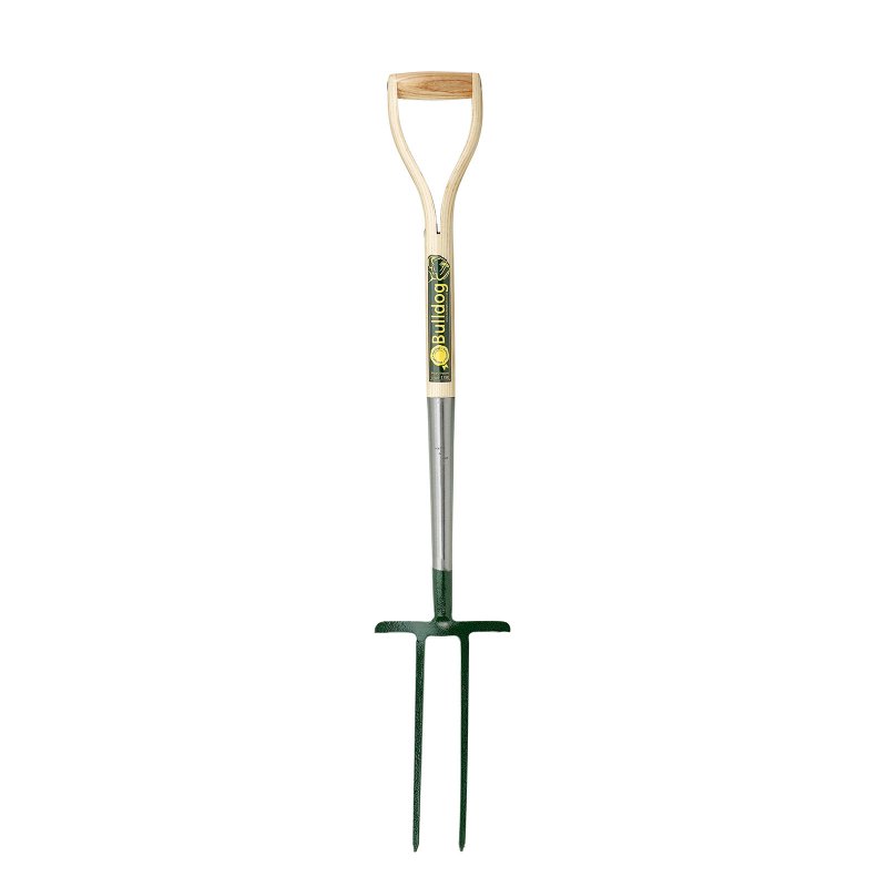Two pronged store garden fork