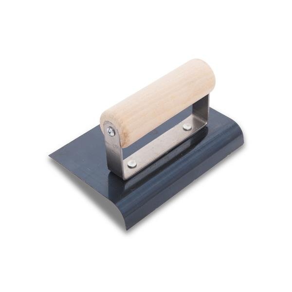 Marshalltown QLT 6"x4" Blue Steel Hand Edger 1/4"R 3/8"L Wood Handle