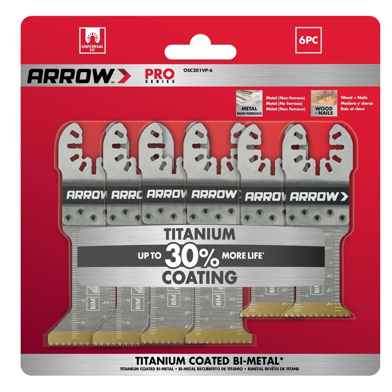 Arrow Titanium Metal / Wood Oscillating Variety Pack x 6