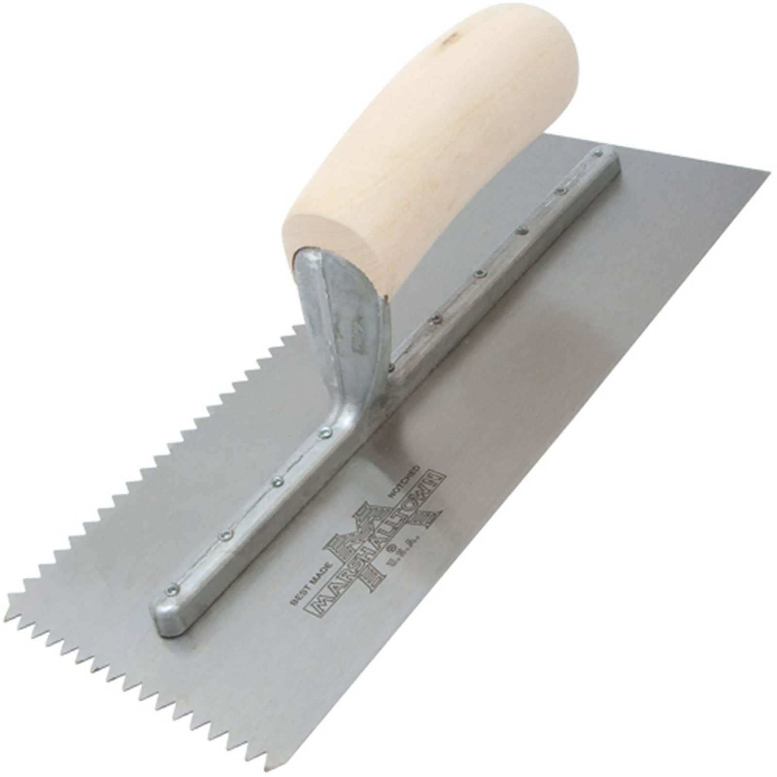 Marshalltown 7/32"x5/32" V Notched Trowel Wood Handle 