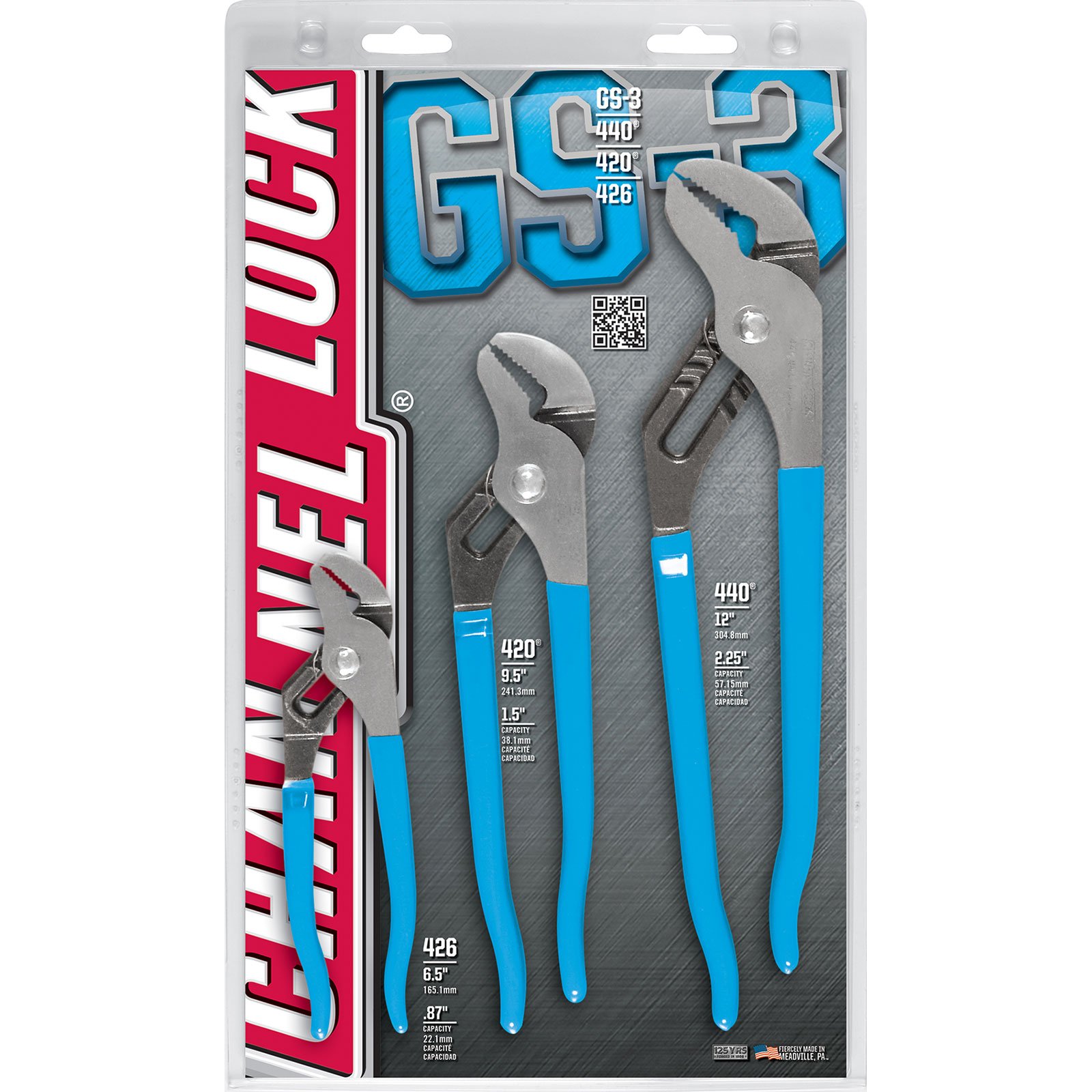 Channellock 3 Pc Tongue & Groove Plier Set