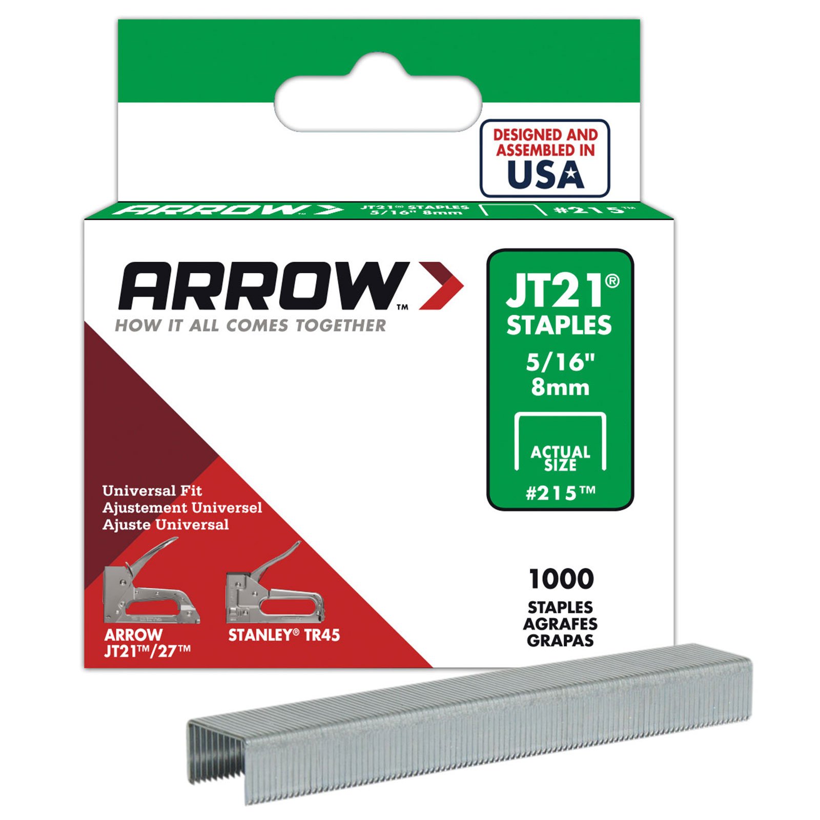 Arrow JT21 Staples 8mm 5/16" (1,000)