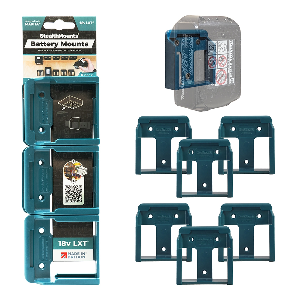 S.Mounts Blue Battery Mounts for Makita 18v x 6