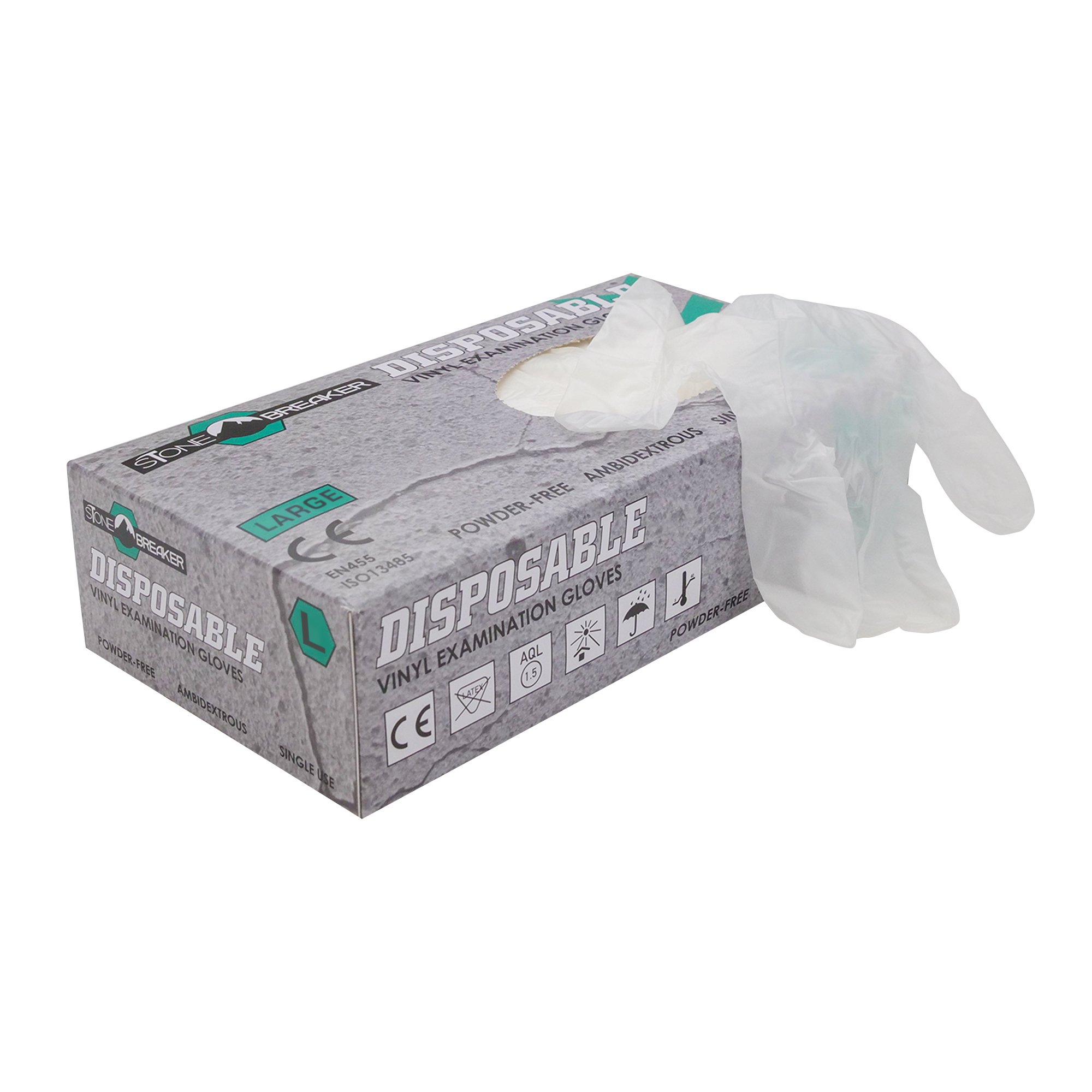 StoneBreaker Disposable Vinyl Gloves (100 Box) L/XL StoneBreaker Disposable Vinyl Gloves (100 Box) L/XL
