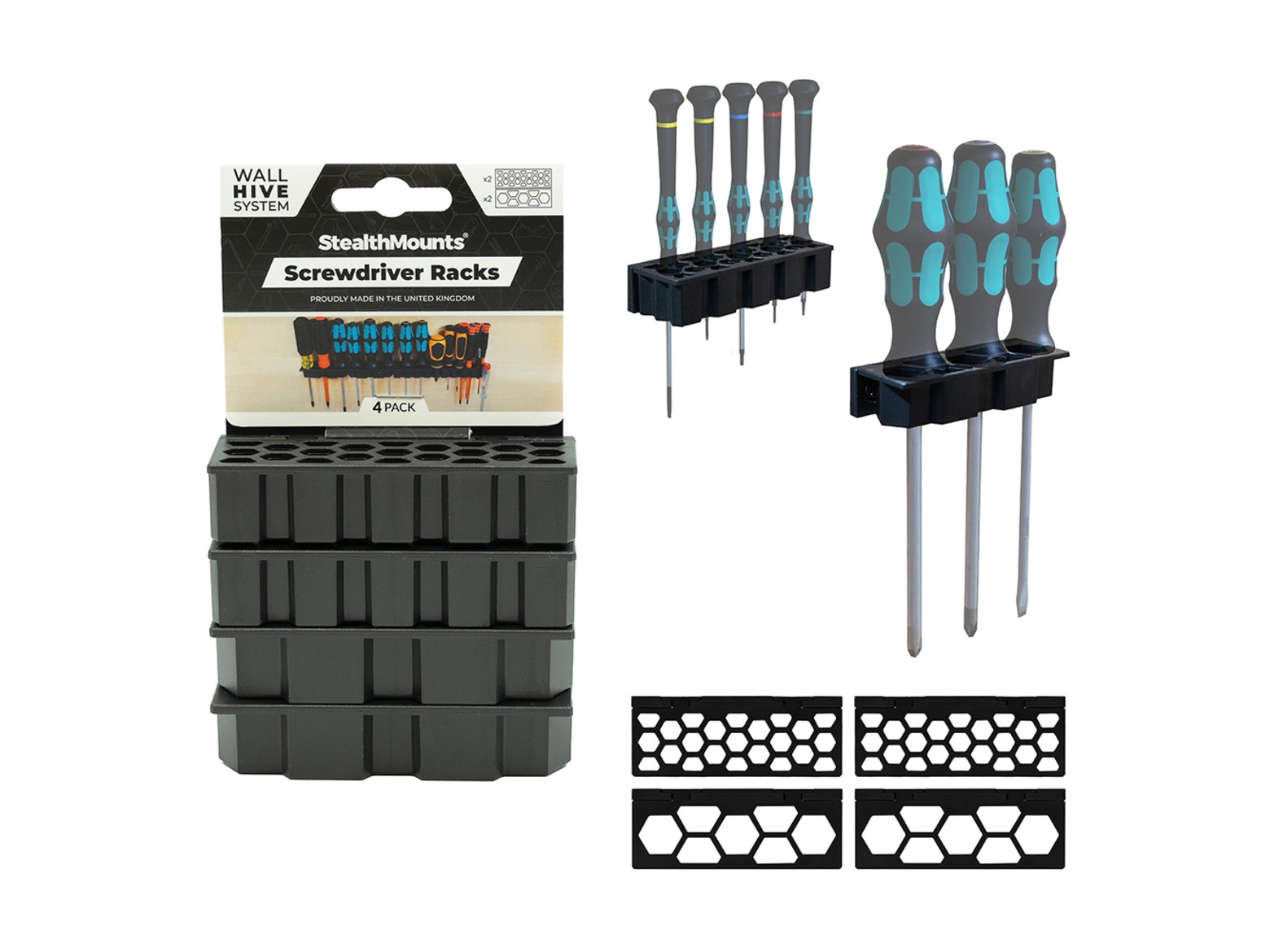 S.Mounts Wall Hive System Screwdriver Rack x 4