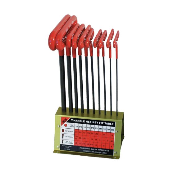 Eklind Imp 10pc Cushion Hex T Key Set, 6" Series Rollins & Sons