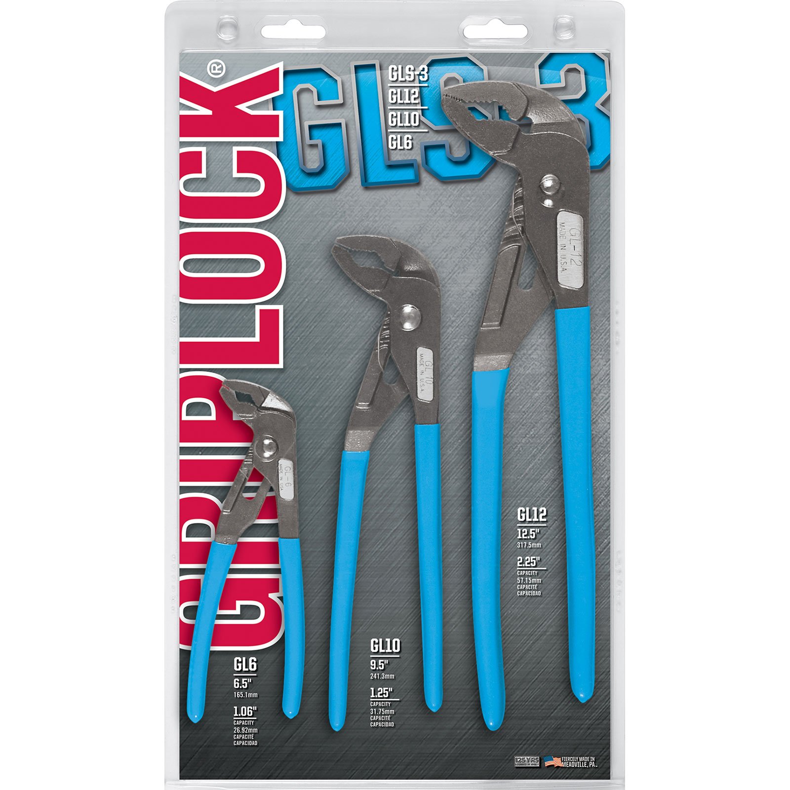 Channellock 3 Pc Griplock Plier Set Channellock 3 Pc Griplock Plier Set
