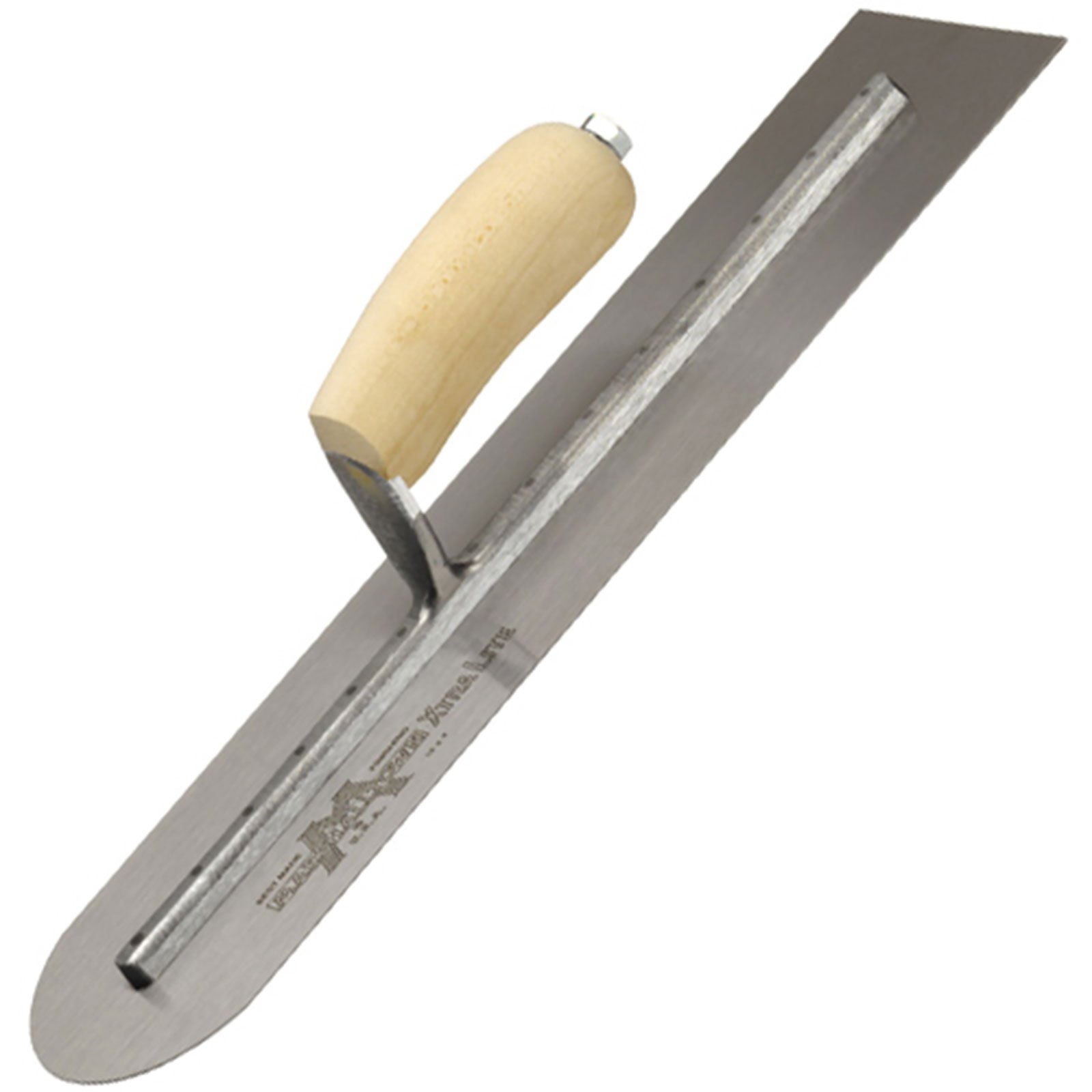 Marshalltown 16"x4" Round Ended Finishing Trowel Wood Handle