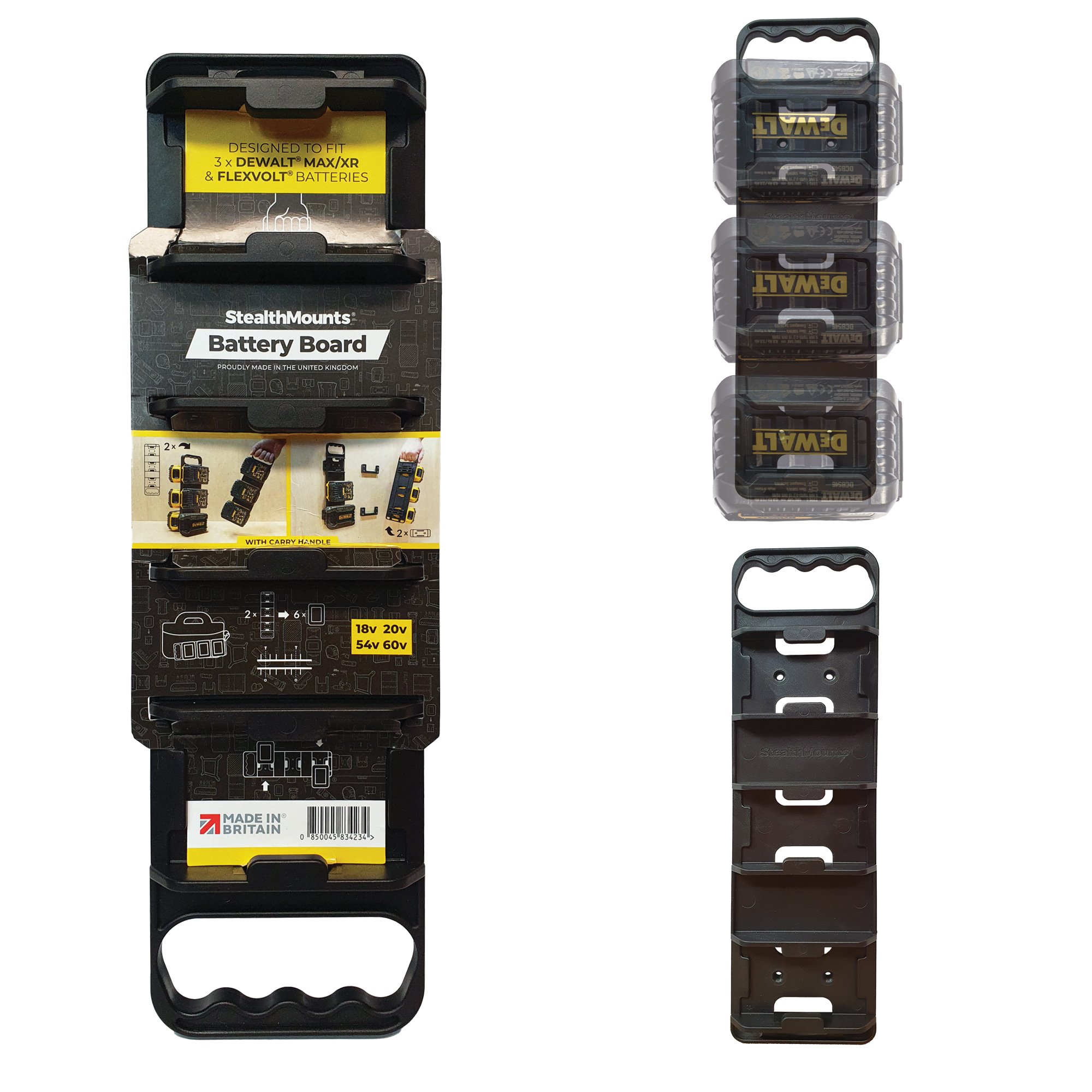 StealthMounts Battery Board for Dewalt 20v XR w/ Handle StealthMounts Battery Board for Dewalt 20v XR w/ Handle