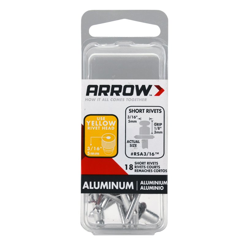Arrow 3/16" Short Aluminium Rivet (18) Arrow 3/16" Short Aluminium Rivet (18)
