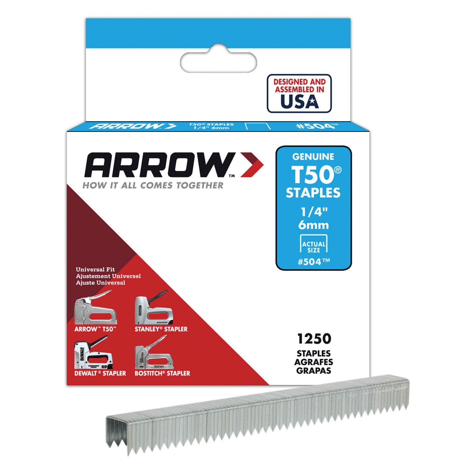 Arrow T50 Staples 6mm 1/4" (1,250)