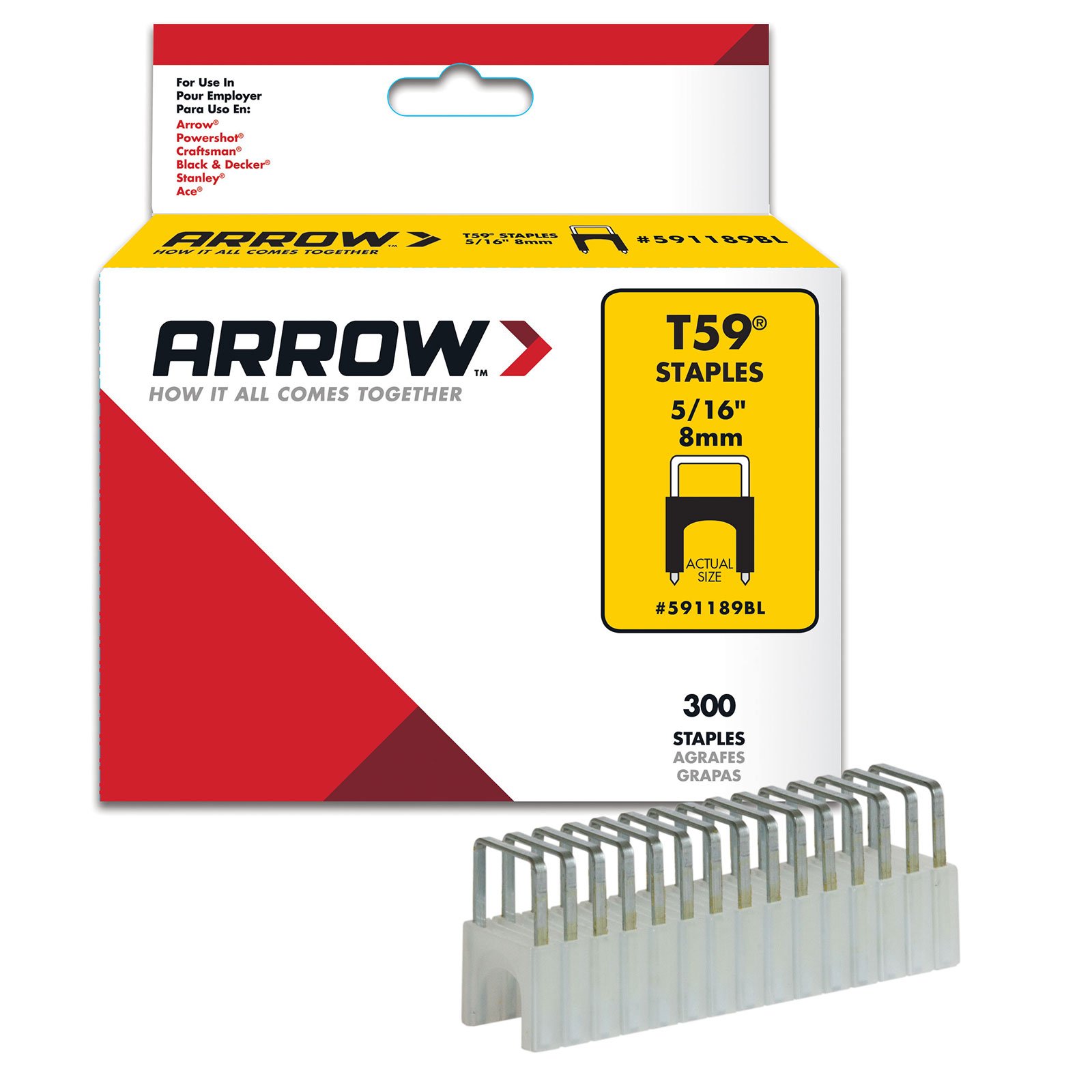 Arrow T59 Black Insulated Staples 8 x 8mm (300)