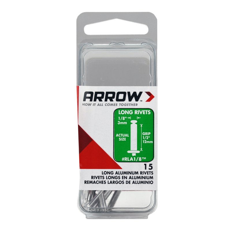 Arrow 1/8" Long Aluminium Rivet (15)