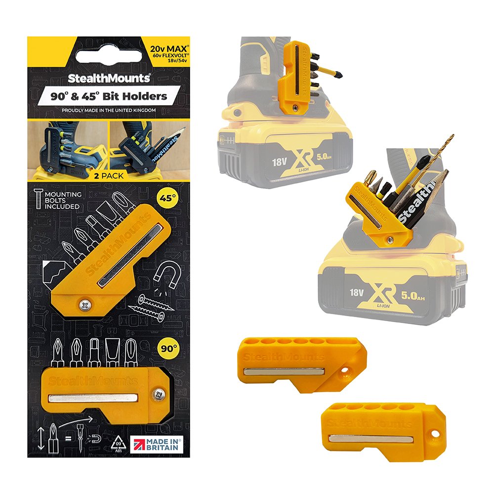StealthMounts Yellow 4590 Bit Holder for Dewalt x 2 StealthMounts Yellow 4590 Bit Holder for Dewalt x 2