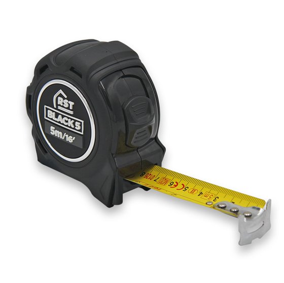 RST 5M/16' x 25mm Black Tape Measure Imp/Met Rollins & Sons (London) Ltd