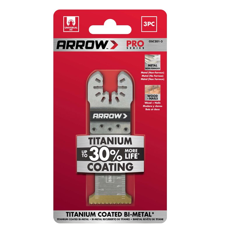 Arrow 1 1/8" (29mm) Titanium Coated Oscillating Blade x 3