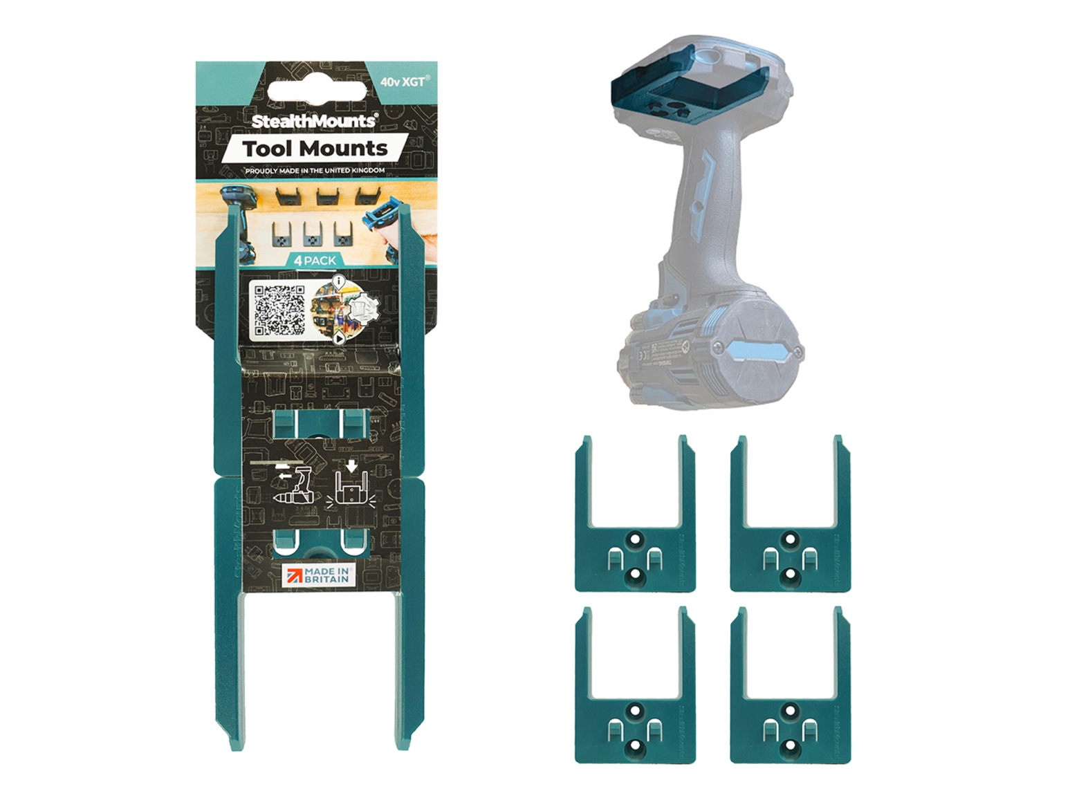 S.Mounts Blue Tool Mounts for Makita 40v XGT x 4