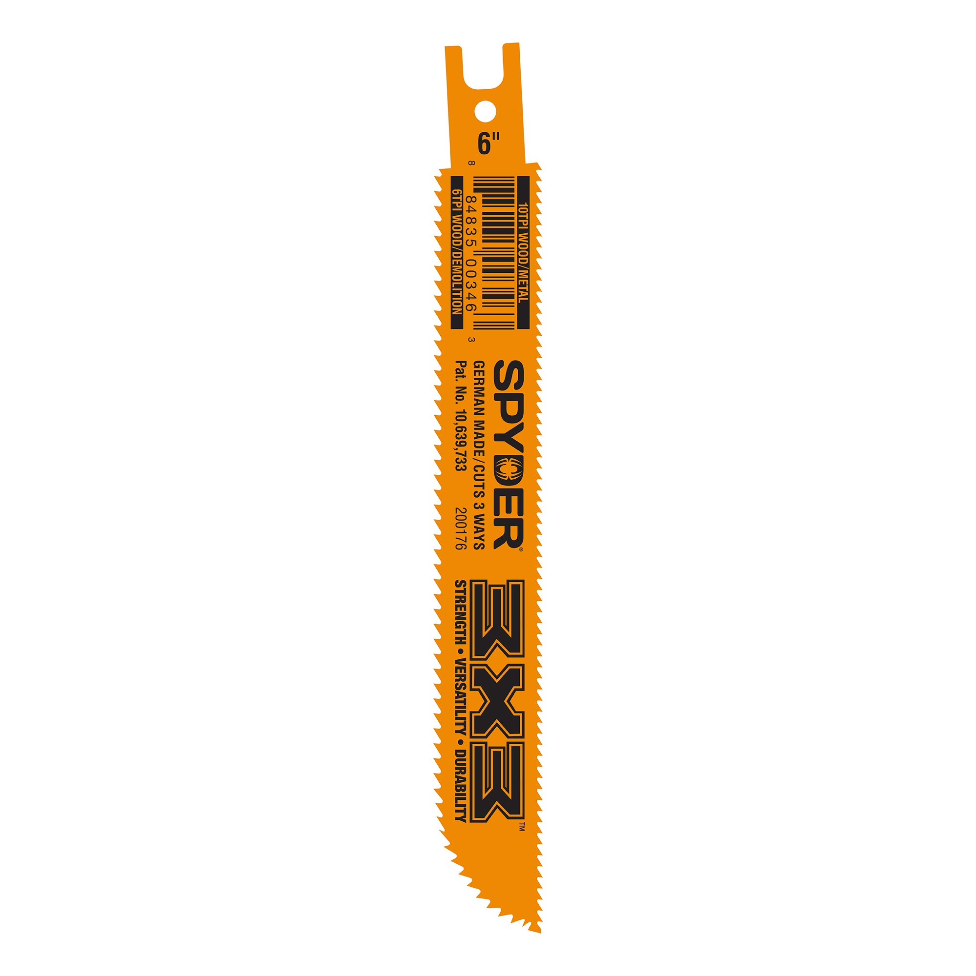 Spyder 6" Wood/Metal 6/10TPI Double Edged Bi-Metal Recip Blade Spyder 6" Wood/Metal 6/10TPI Double Edged Bi-Metal Recip Blade