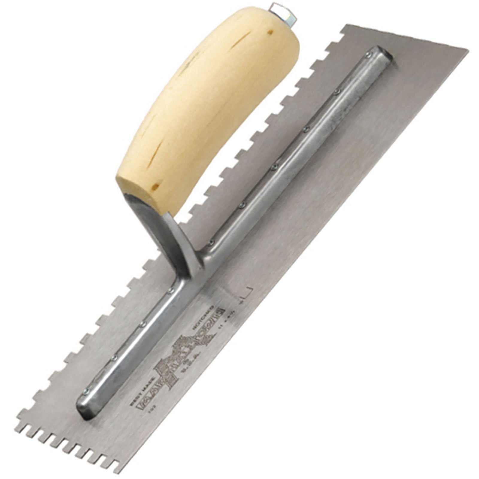 Marshalltown 3/16" Square Notched Trowel Wood Handle 