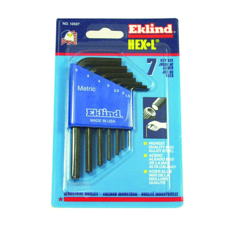 Eklind Metric 7pc Hex-L Key Set, Short Handle