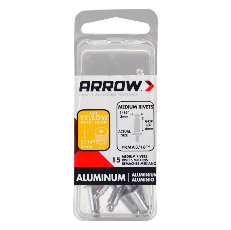 Arrow 3/16" Medium Aluminium Rivet (15) Arrow 3/16" Medium Aluminium Rivet (15)