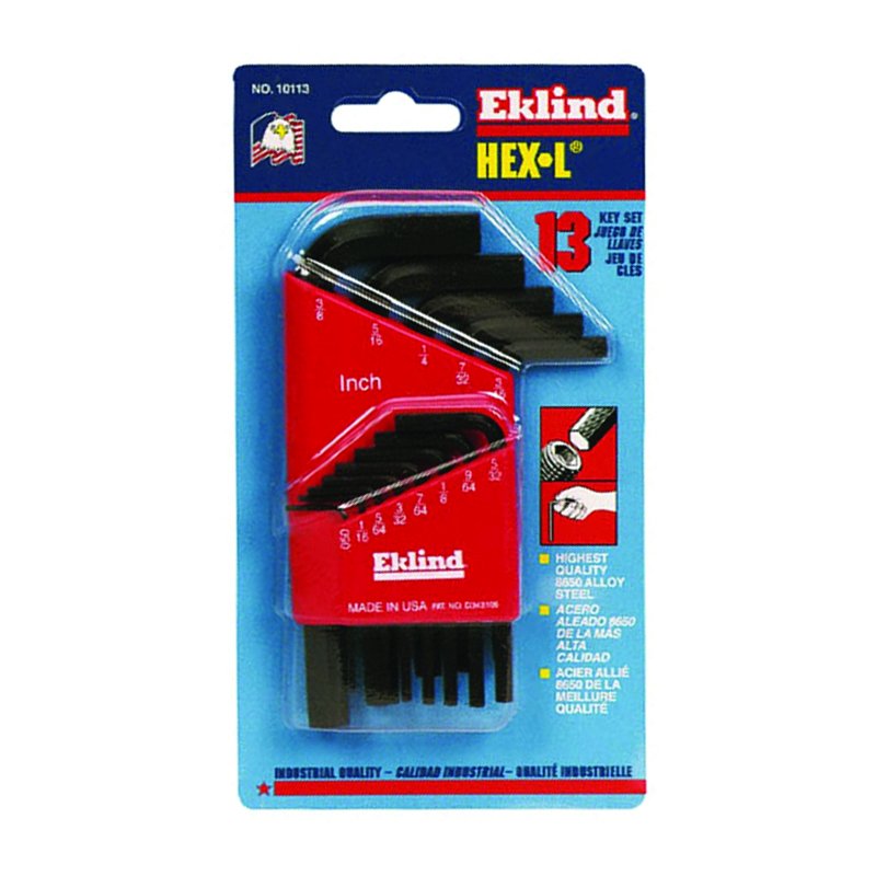 Eklind Imp 13pc Hex-L Key Set, Short Handle 