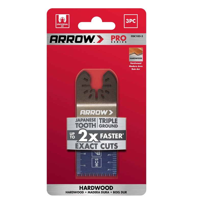 Arrow 1 5/16" (34mm) Japanese Tooth Oscillating Blade x 3